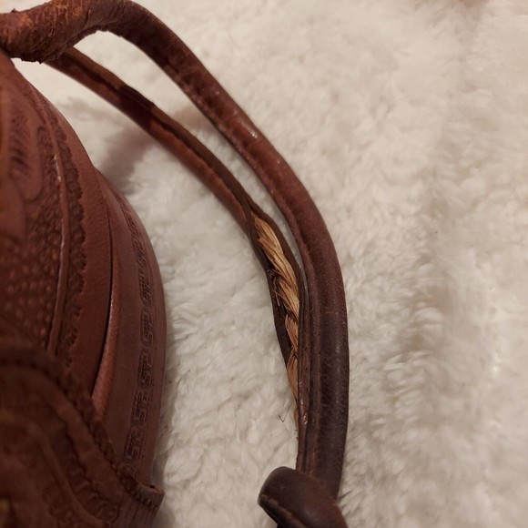 Vintage Mexico Hand Tooled Leather Purse - Picture 10 of 13
